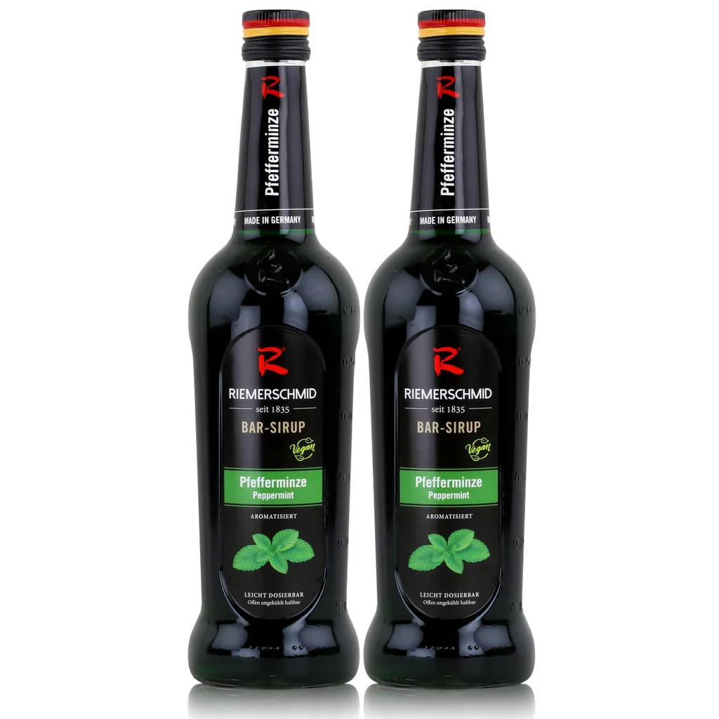 Riemerschmid Bar-Sirup Pfefferminze 0,7L - Cocktails Milchshakes (2er Pack)