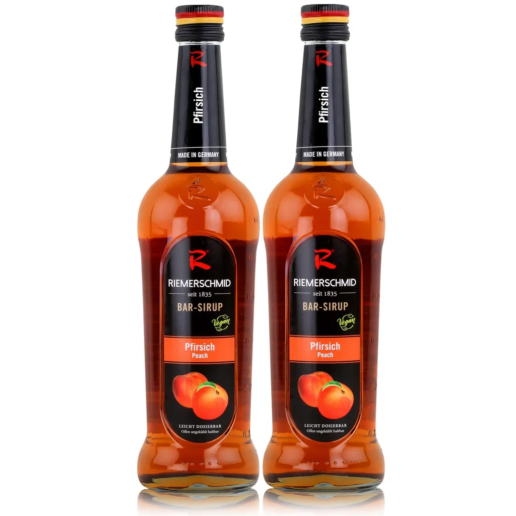 Riemerschmid Bar-Sirup Pfirsich 0,7L - Cocktails Milchshakes (2er Pack)