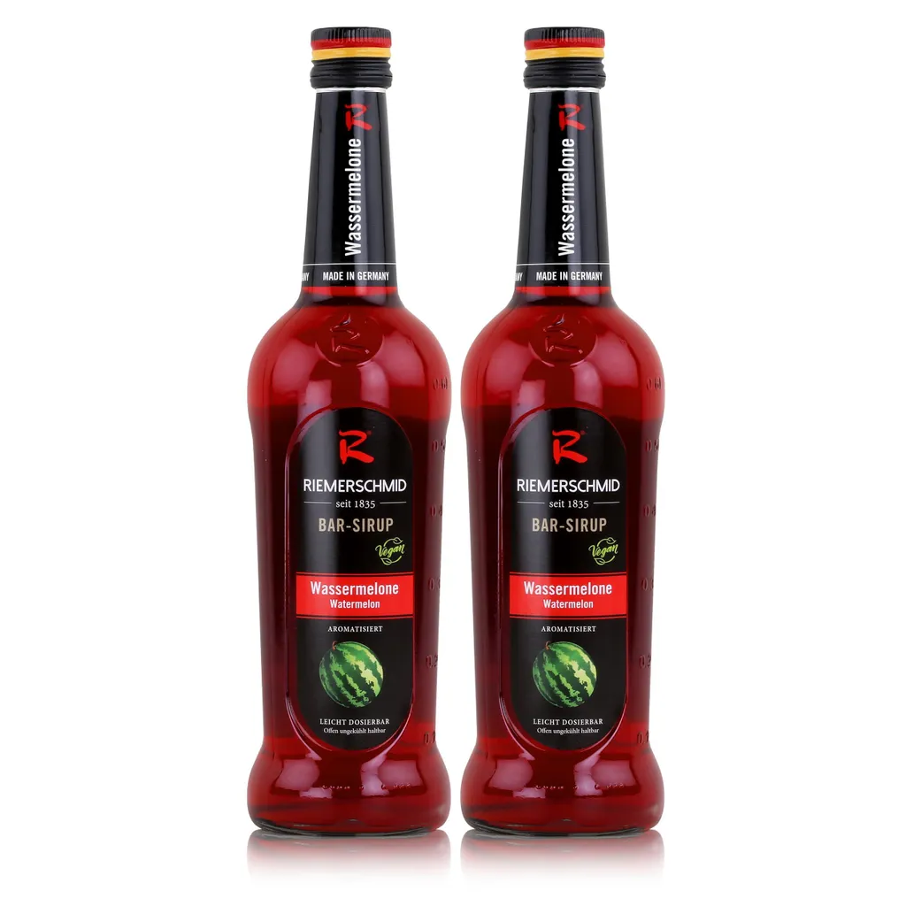 Riemerschmid Bar-Sirup Wassermelone 0,7L - Cocktails Milchshakes (2er Pack)