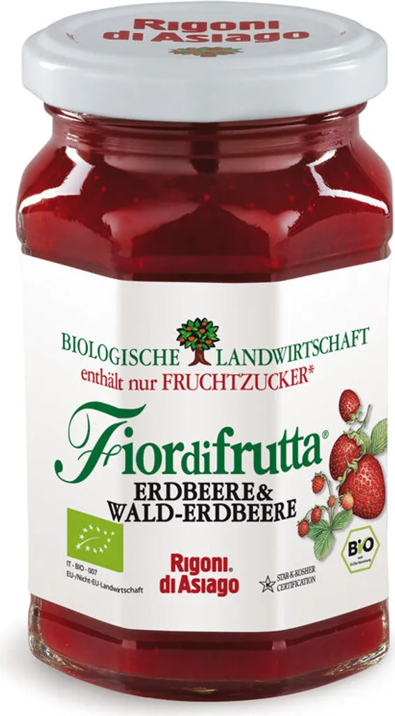 Rigoni di Asiago Fruchtaufstrich Erdbeeren-Walderdbeere 250g