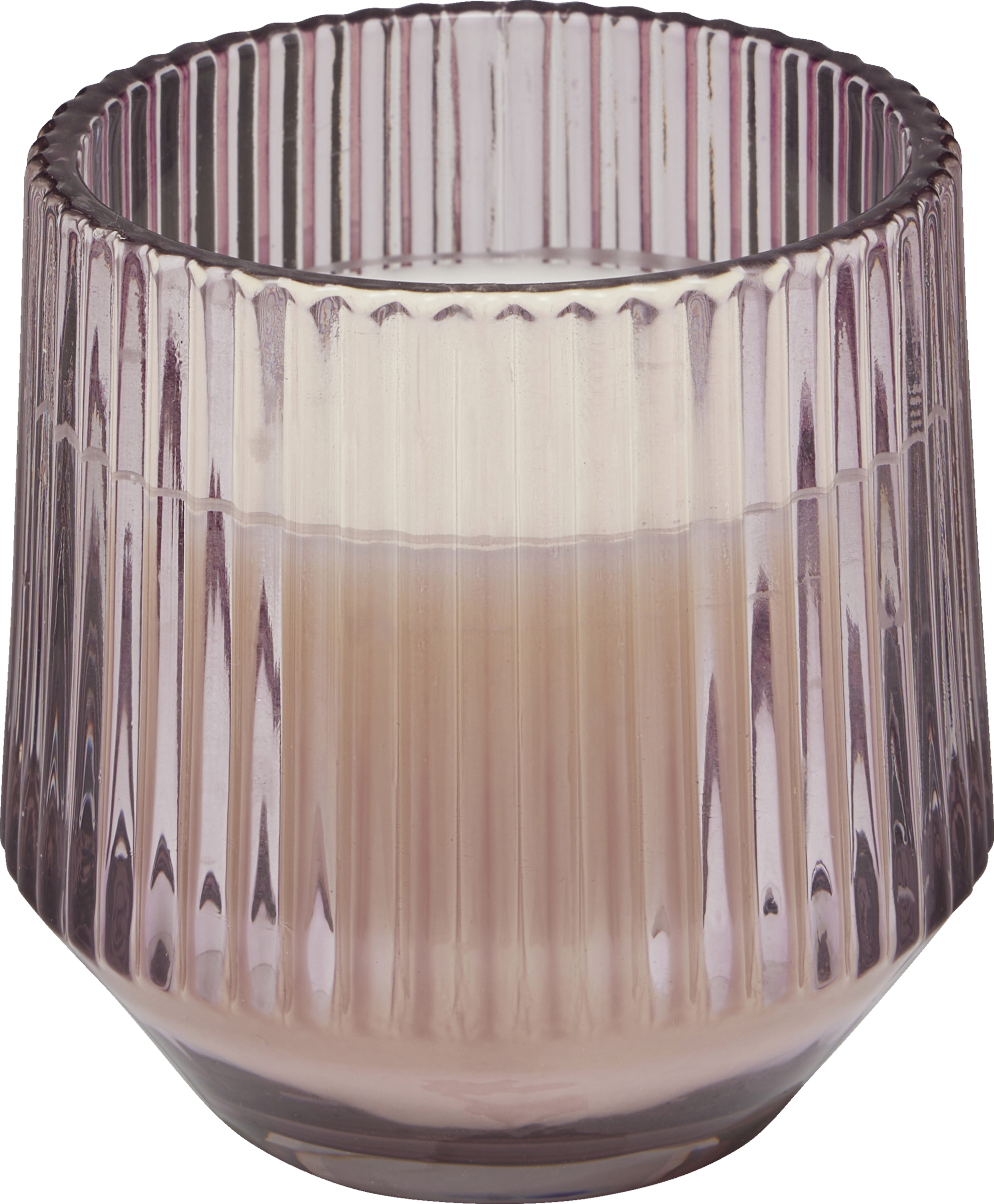 RUBIN LICHT Ribbed scent glass lilac/taupe