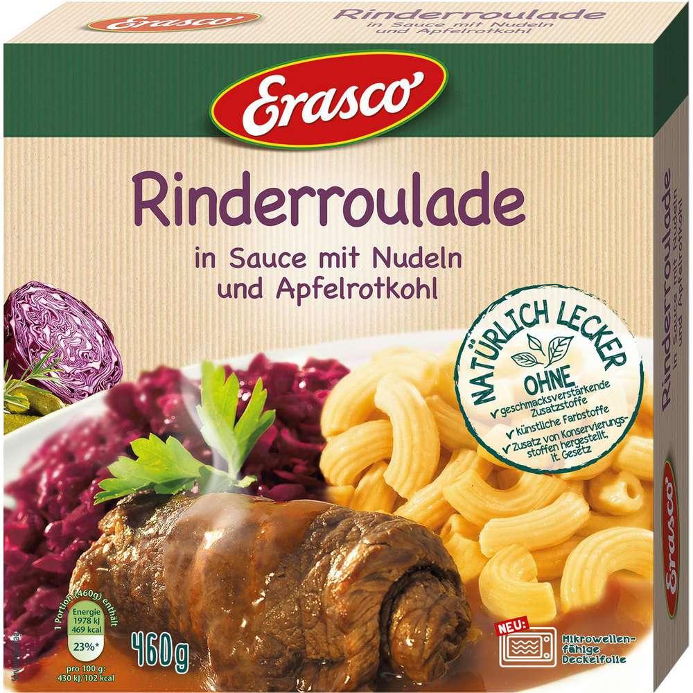 Beef roulade in sauce with noodles & apple red cabbage