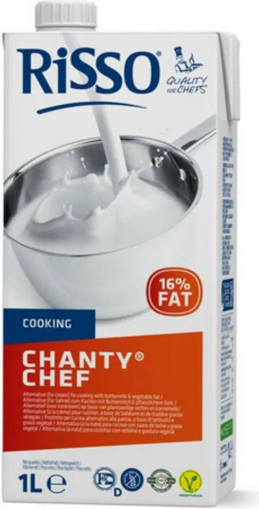 Risso Chanty Chef Light Cooking Cream Vegetarian Kosher Halal 1000ml