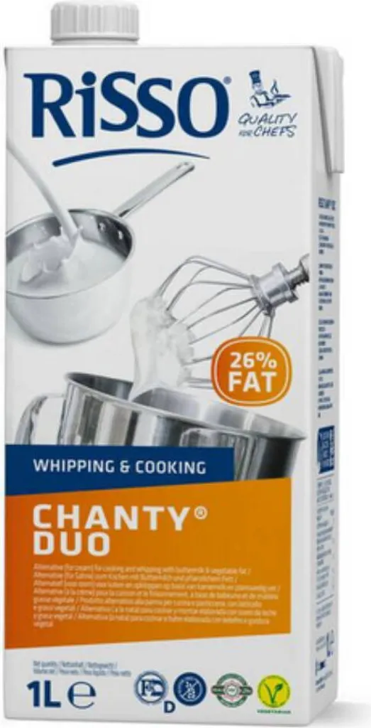 Risso Chanty Duo Cooking Cream Cream Substitute Vegetarian Kosher Halal 1000ml