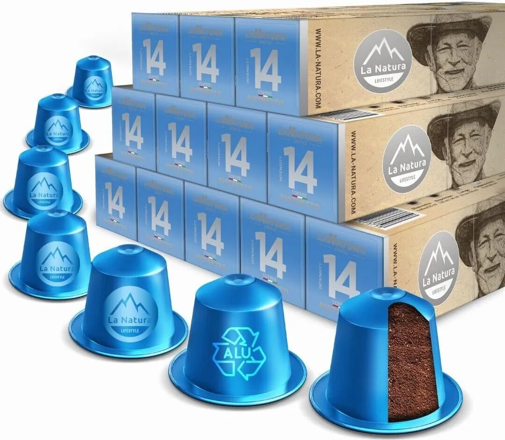 Ristretto Coffee - 120 Coffee Capsules | La Natura Lifestyle | Nespresso®*³ Compatible | Aluminum Capsules | 100% Recyclable |