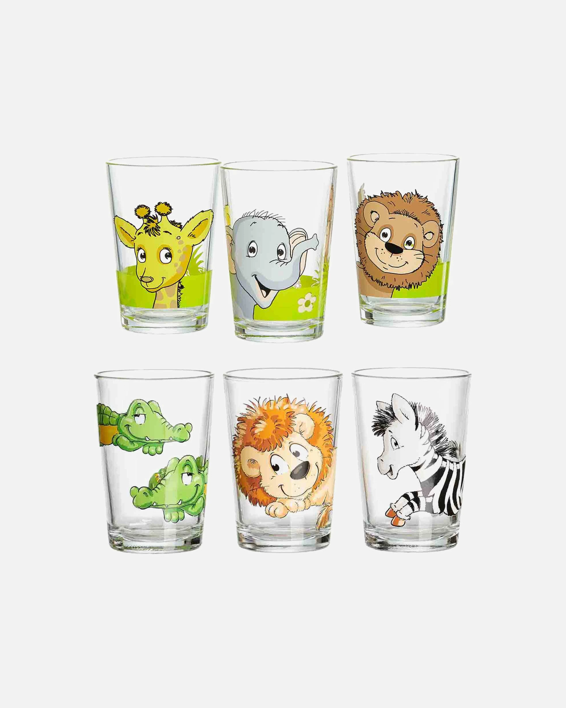 Ritzenhoff & Breker Glass Jungle Animals Happy Zoo Children's Glasses Set of 6