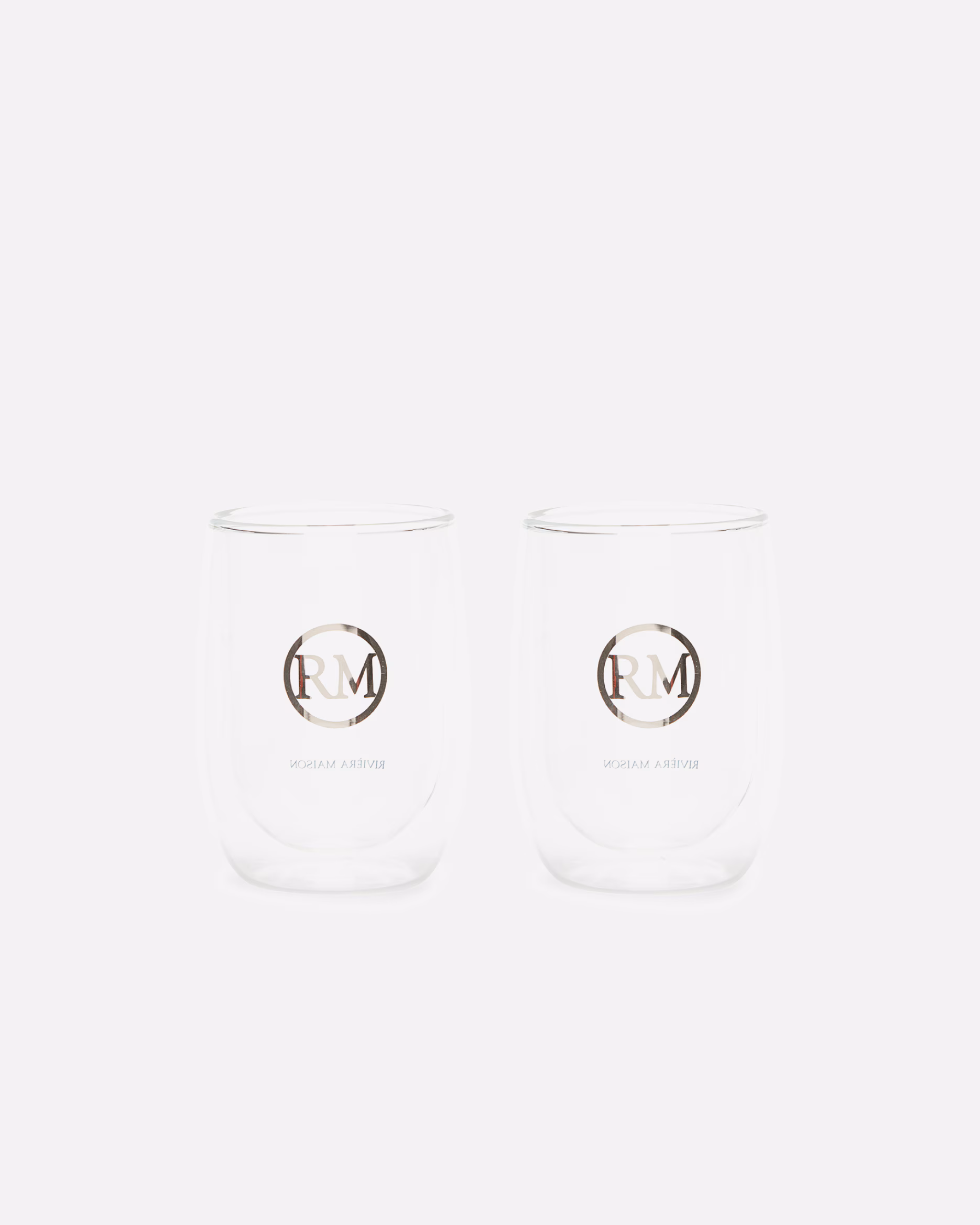 Riviera Maison Glass RM Double-walled drinking glass set with RM logo 2 pieces