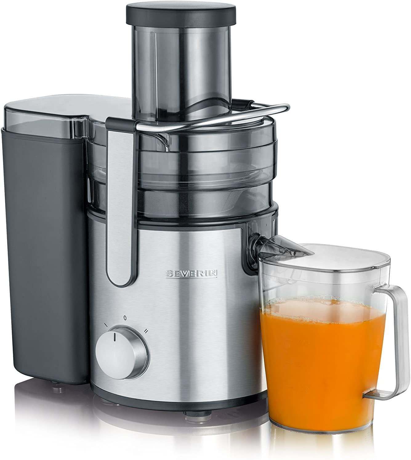 SEVERIN ES 3570 juicer (800 W, with 1.1 L juice container) black / stainless steel