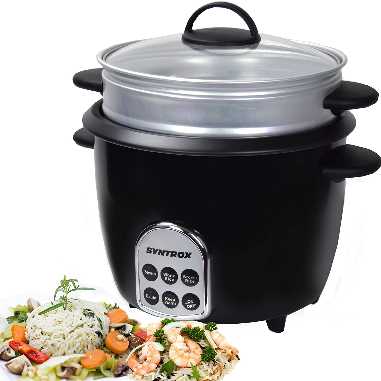 Syntrox Germany Slow Chef RC 700 W Gourmet Multi Cooker Multi Cooker Rice Cooker Steamer with Warming Function, 1.8 Litre, 700 Watt