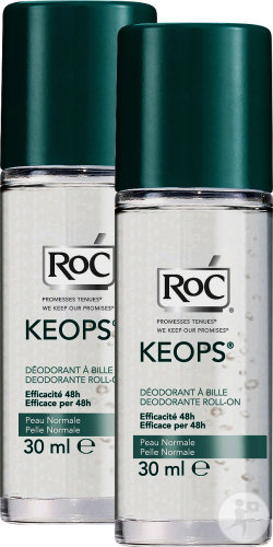 Roc Keops Deodorant Roll Without Alcohol 2x30ml Duopack