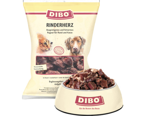 Raw feed DIBO® beef heart 500 g frozen