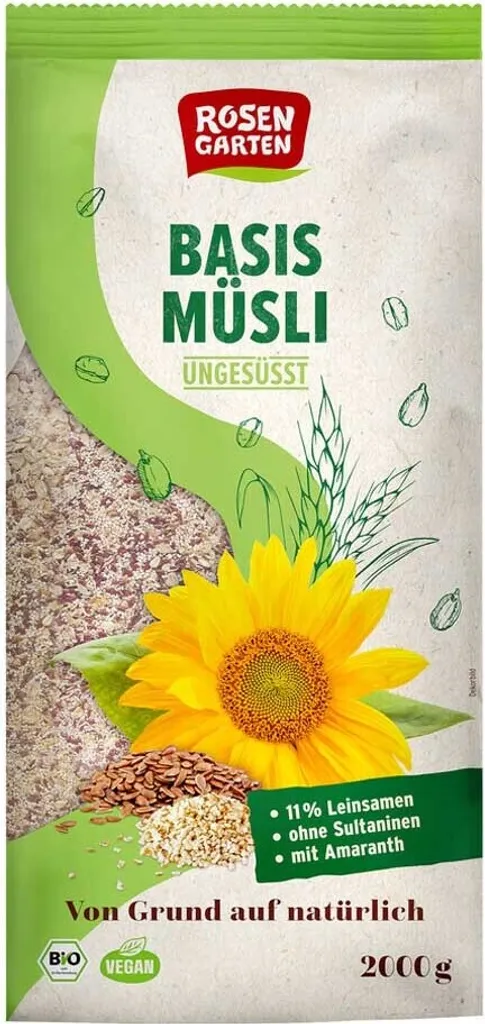 Rosengarten Basis-Müsli ungesüßt -- 2000g