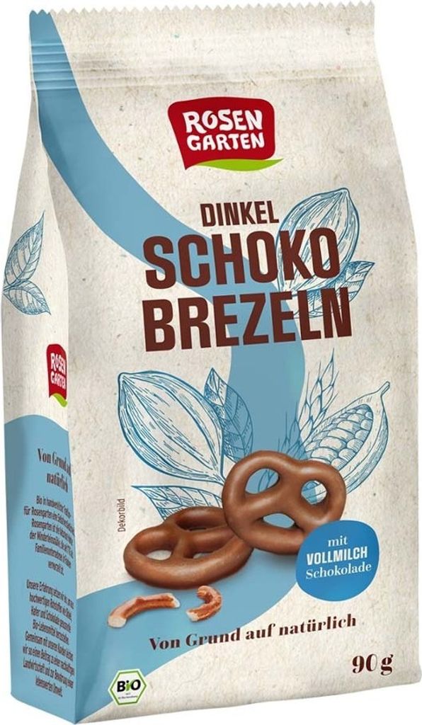 Rosengarten Dinkel-Schokobrezeln Vollmilch -- 90g