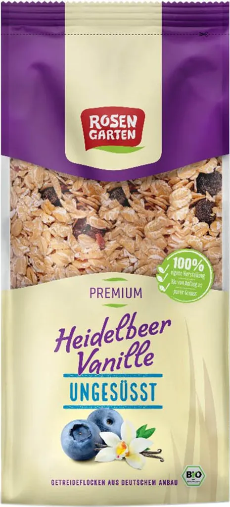 Rosengarten Heidelbeer-Vanille-Müsli ungesüßt -- 400g