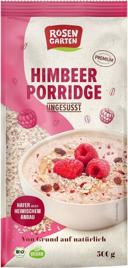 Rosengarten Raspberry Porridge unsweetened -- 500g x 6 - 6-pack VPE