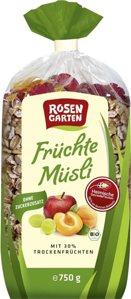 Rosengarten Müsli Früchte 750g