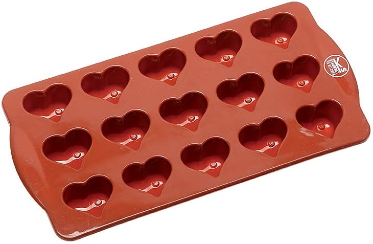 Rosenthal, sambonet, Chocolate Mold, Chocolate Mold, 15XHERZ – Silicone – Red – 21x10,5 cm