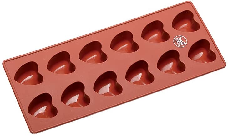 Rosenthal sambonet Ice Cube Tray Ice Cream Shape for 12XHERZ – Silicone – Red – 18 x 18 cm