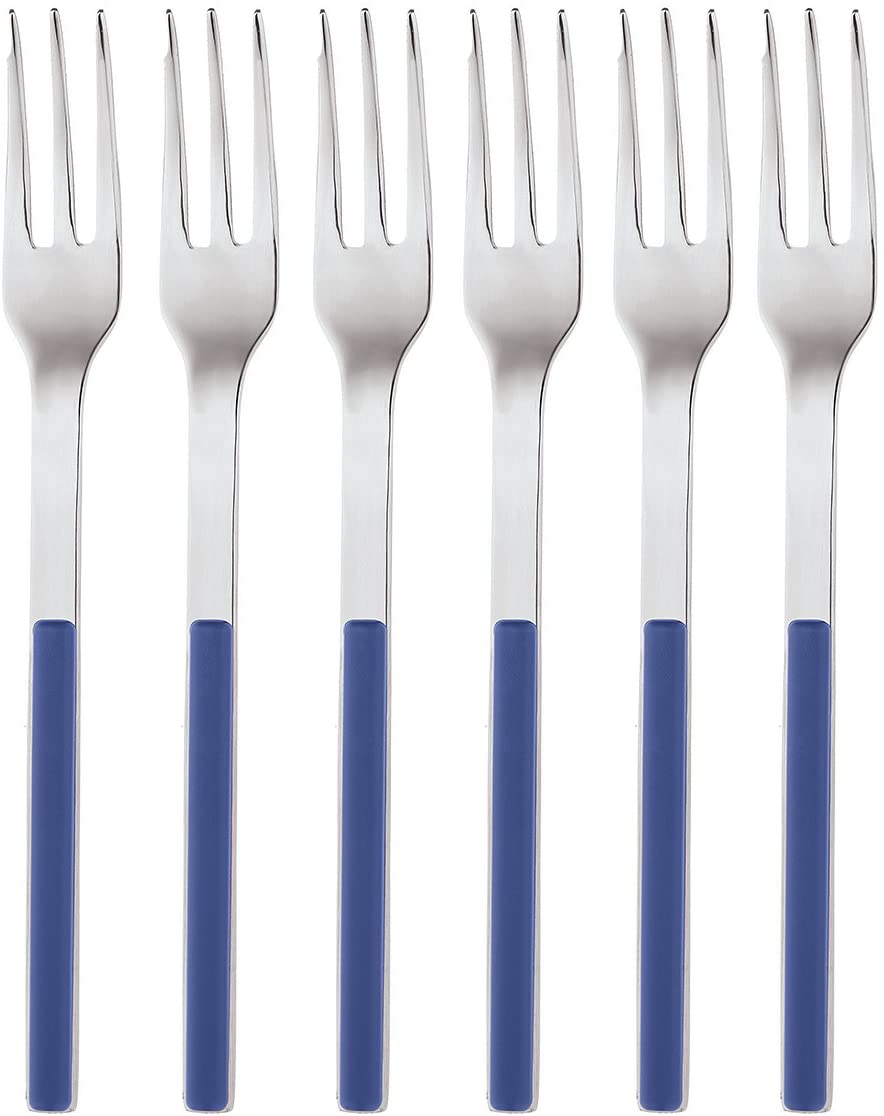 Rosenthal – sambonet – Pastry Forks Set of 6 Elba – Stainless Steel – Blue