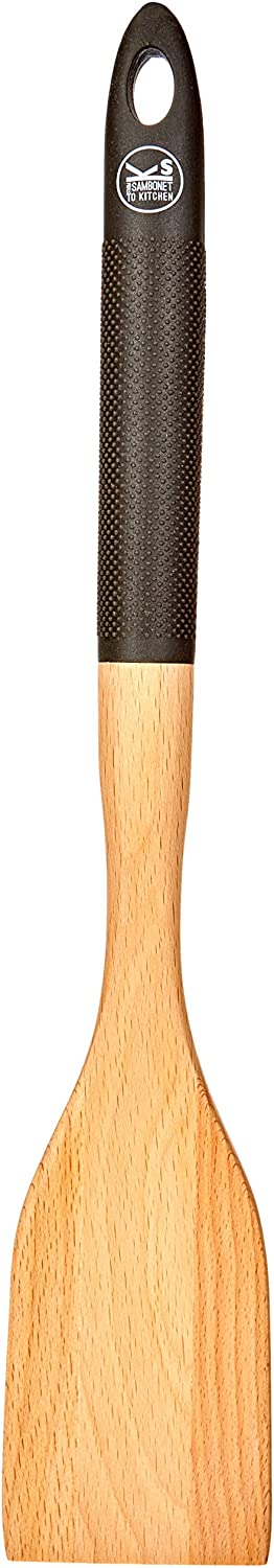 Rosenthal Sambonet Spatula, Wooden Scraper, Kitchen Utensil, Wood/Silicone, Grey, 35 cm