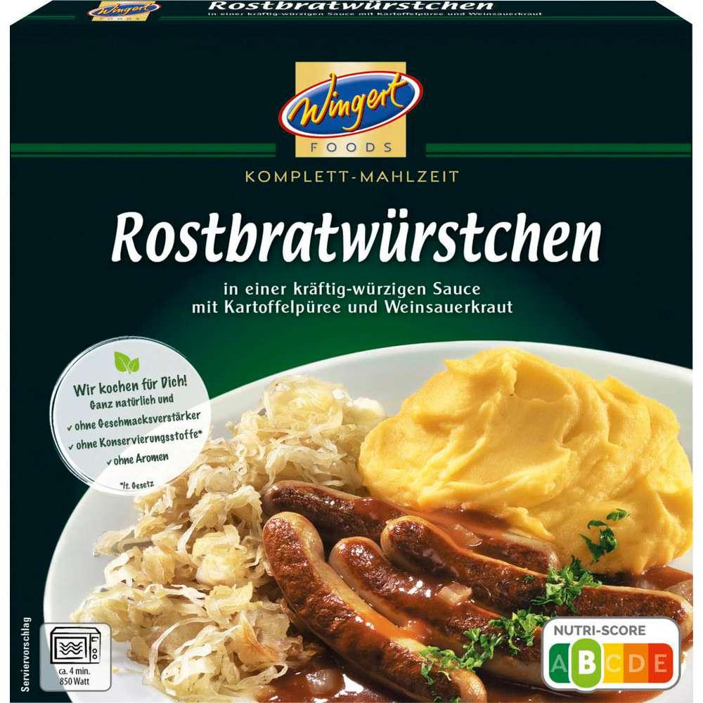 Grilled sausages with mashed potatoes and wine sauerkraut