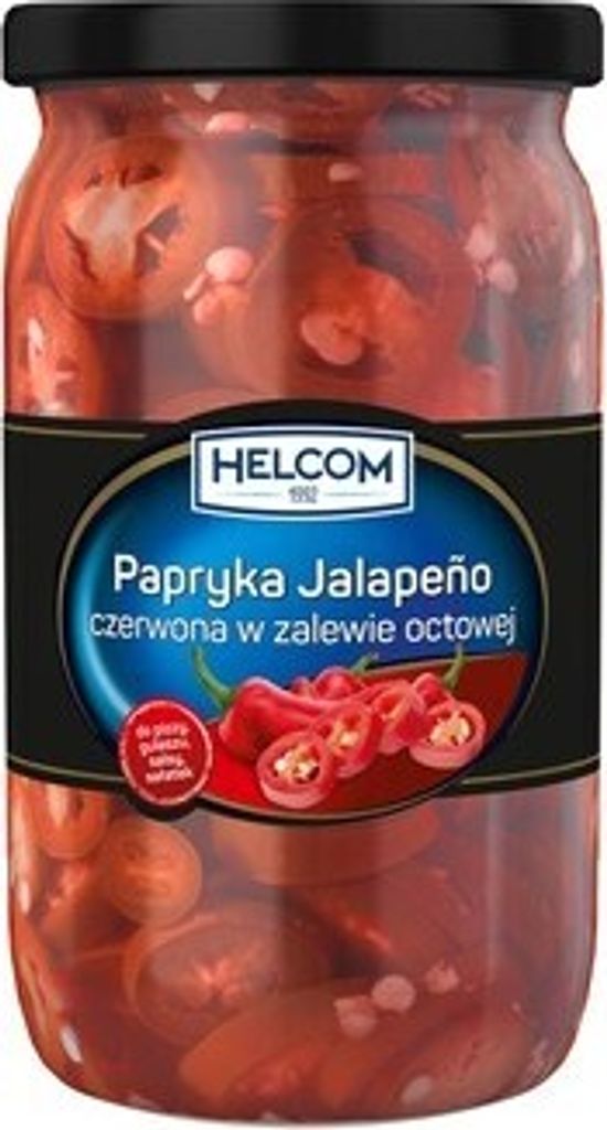 Red Jalapeno Peppers in Vinegar Marinade 680 G Helcom