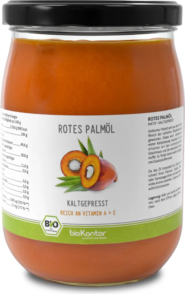 Rotes Palmöl 1000ml (1 L) I nativ I 100% rein