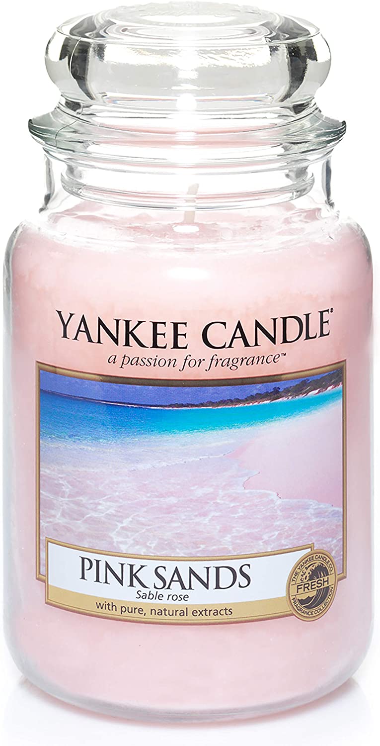 Yankee Candle Scented Candle In A Large Jar, Pink Sands, Burning Time Up To
