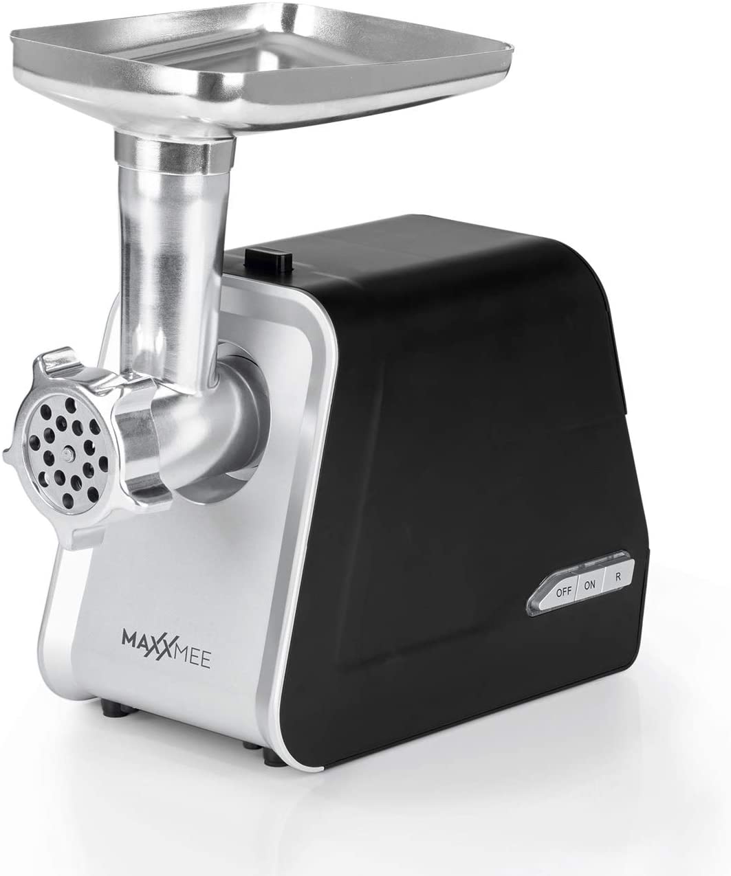 MAXXMEE Meat Mincer - 1600 W - Forward and Reverse Run | Powerful with Extensive Accessories | For Meat, Kebbe, Pastries and Much More | Non-Slip Feet for Secure Stand [Silver/Black]