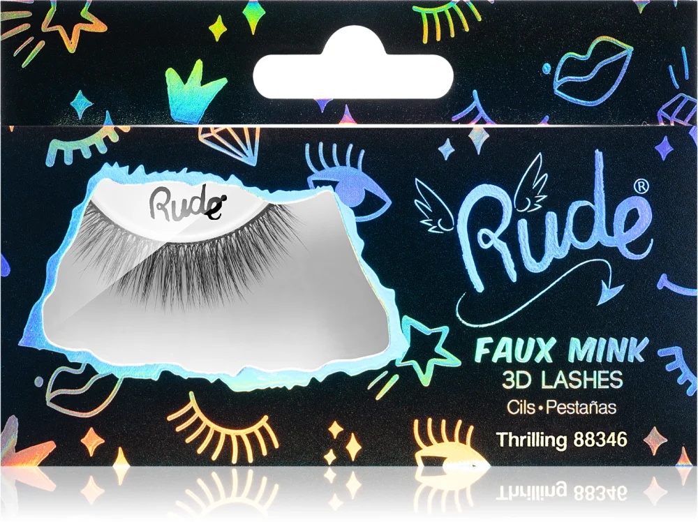 Rude Cosmetics Essential Faux Mink 3D Lashes Adhesive Eyelashes