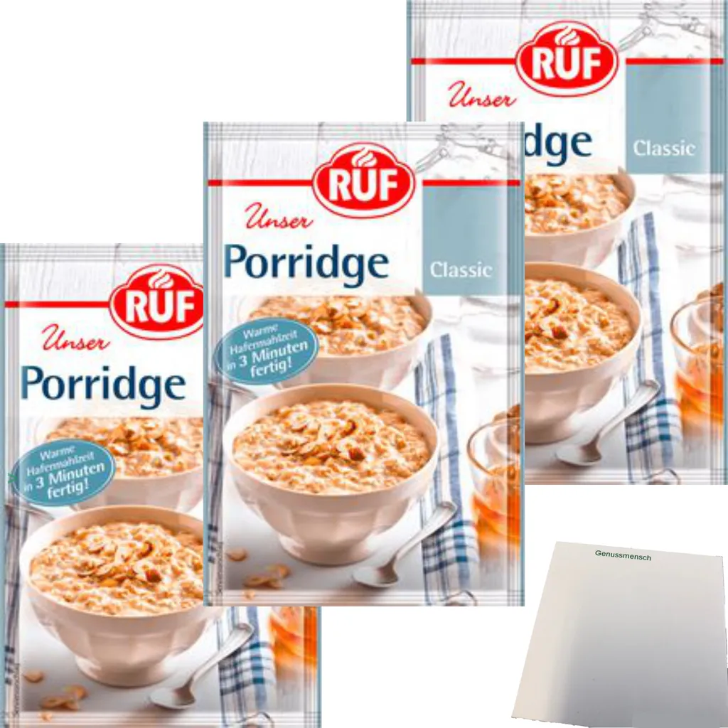 RUF Porridge Classic 3-pack (3x65g bags) + usy block