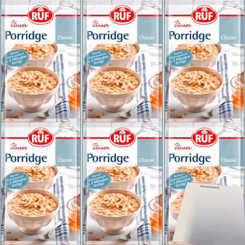 RUF Porridge Classic 6-pack (6x65g bags) + usy block