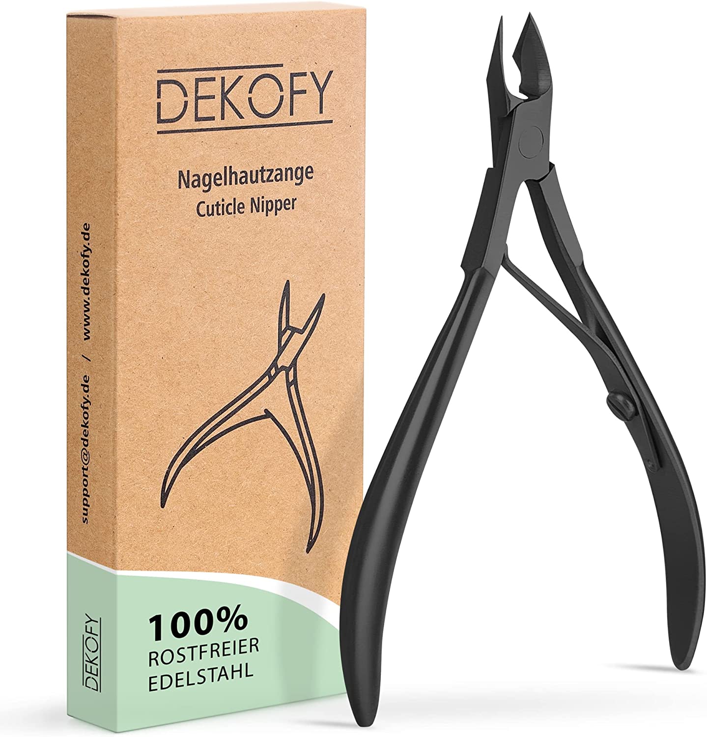 DEKOFY Cuticle Nippers Black - Extra Sharp Cuticle Cutter with Precise Cut - for Painless Cuticle Removal on Fingers and Toes - Cuticle Scissors, Cuticle Remover, ‎black