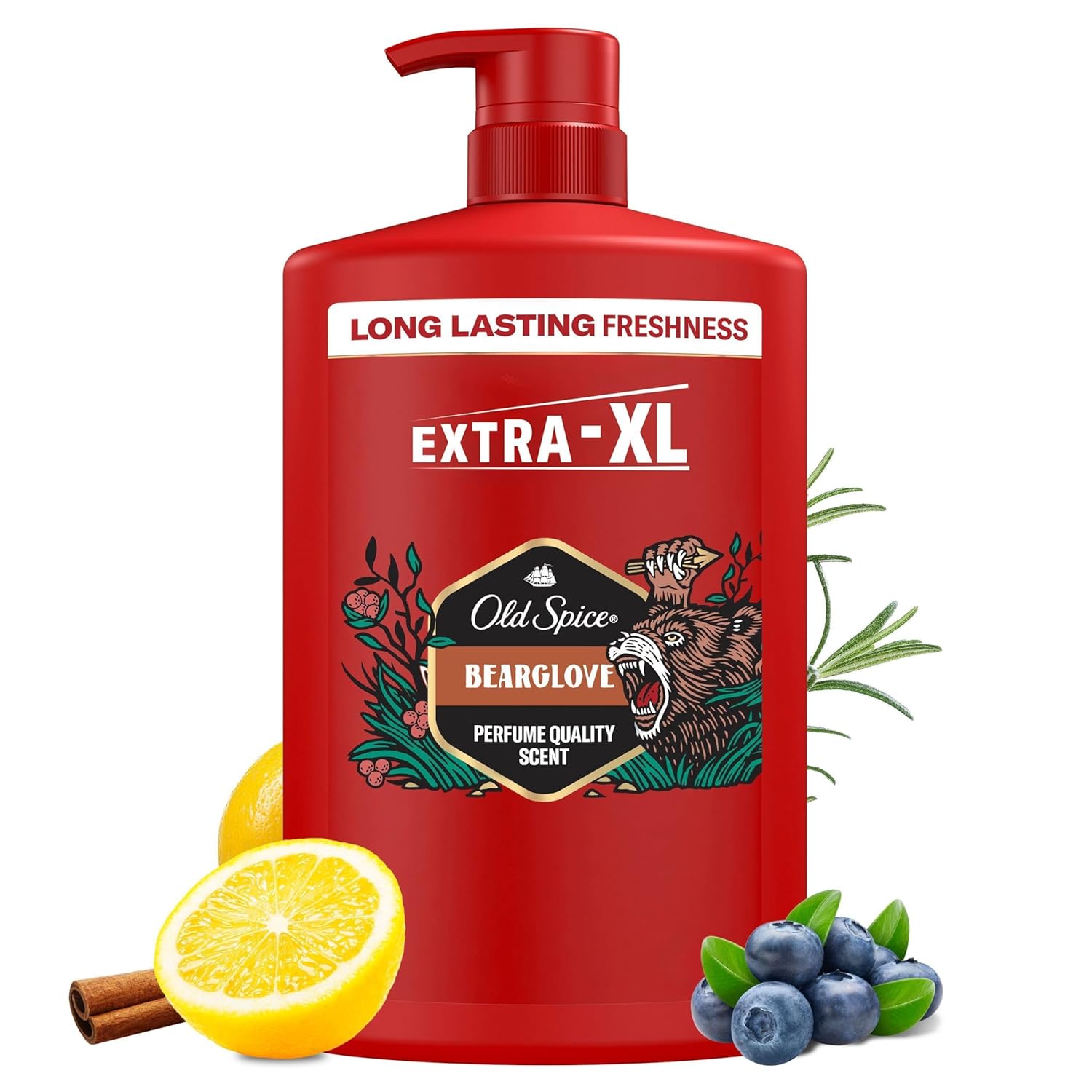Old Spice Bearglove 3-in-1 Multi-Purpose Shampoo for Hair, Face and Body 1000ml, Long Lasting Freshness, Fragrance Quality, Deep Cleansing