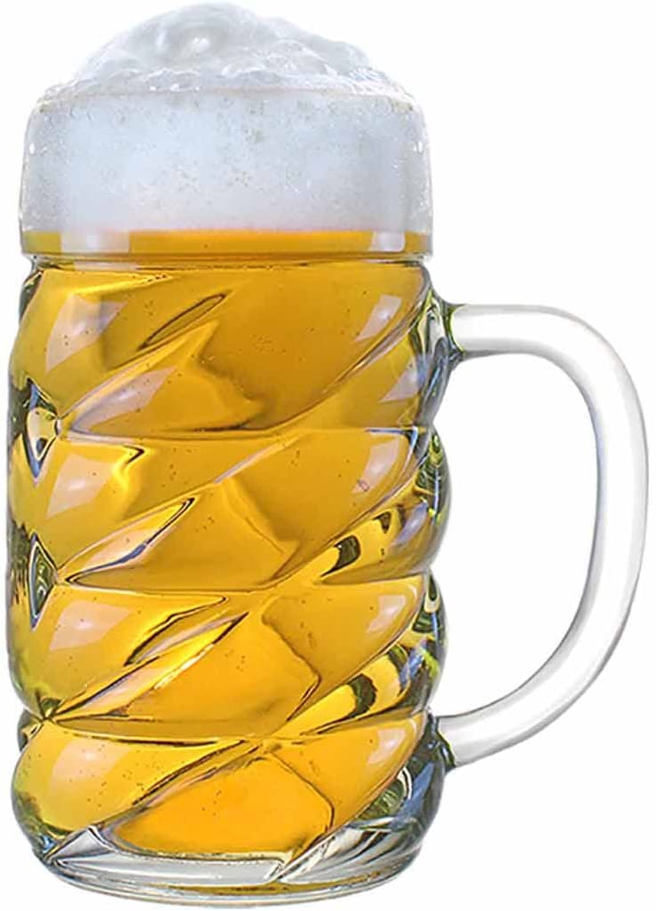 Stölzle Lausitz Diamond Beer MUG 0.5 L Beer Mug in Diamond Design I 1 Piece I Beer Mug with Handle I Traditional Beer Glass I Dishwasher Safe I High-Quality Jugs I Satterproof