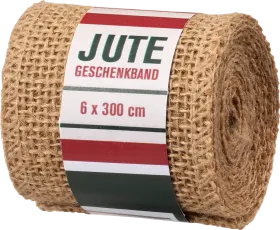 Decorating & Furnishing Gift ribbon, jute, natural (6x300 cm), 3 m