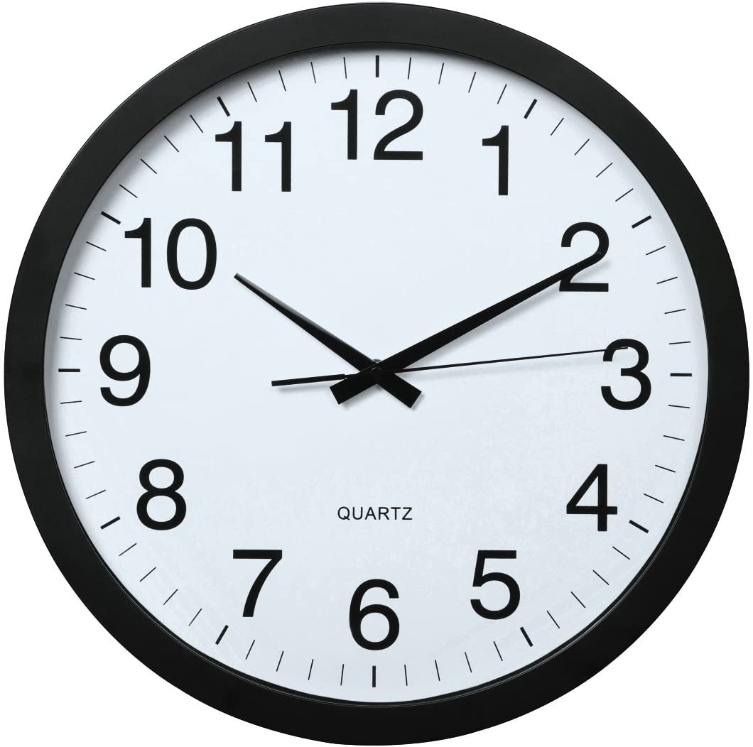 Hama XXL PG-400 Jumbo Wall Clock, Analogue Quartz Clock with Sweeping Movement, Extra Large Clock Face, 40 cm Diameter, Low Noise Wall Clock, Black