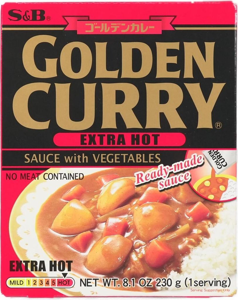 S&B Golden Curry EXTRA HOT Sauce with Vegetables 230g