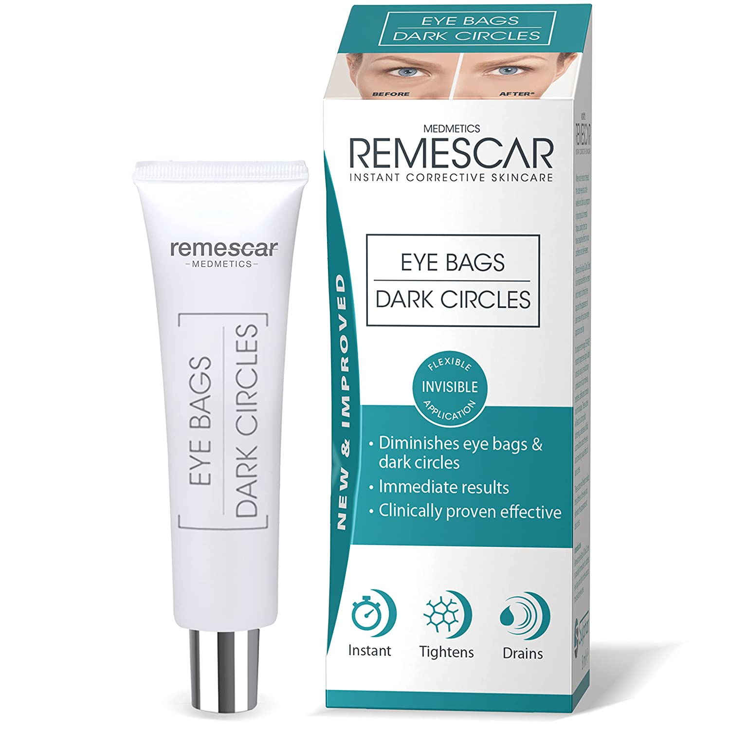 Remescar Clinically Confirmed Eye Cream for Puffy Eyes and Dark Circles Reduces Dark Circles and Bags Immediate Results Clinically Confirmed