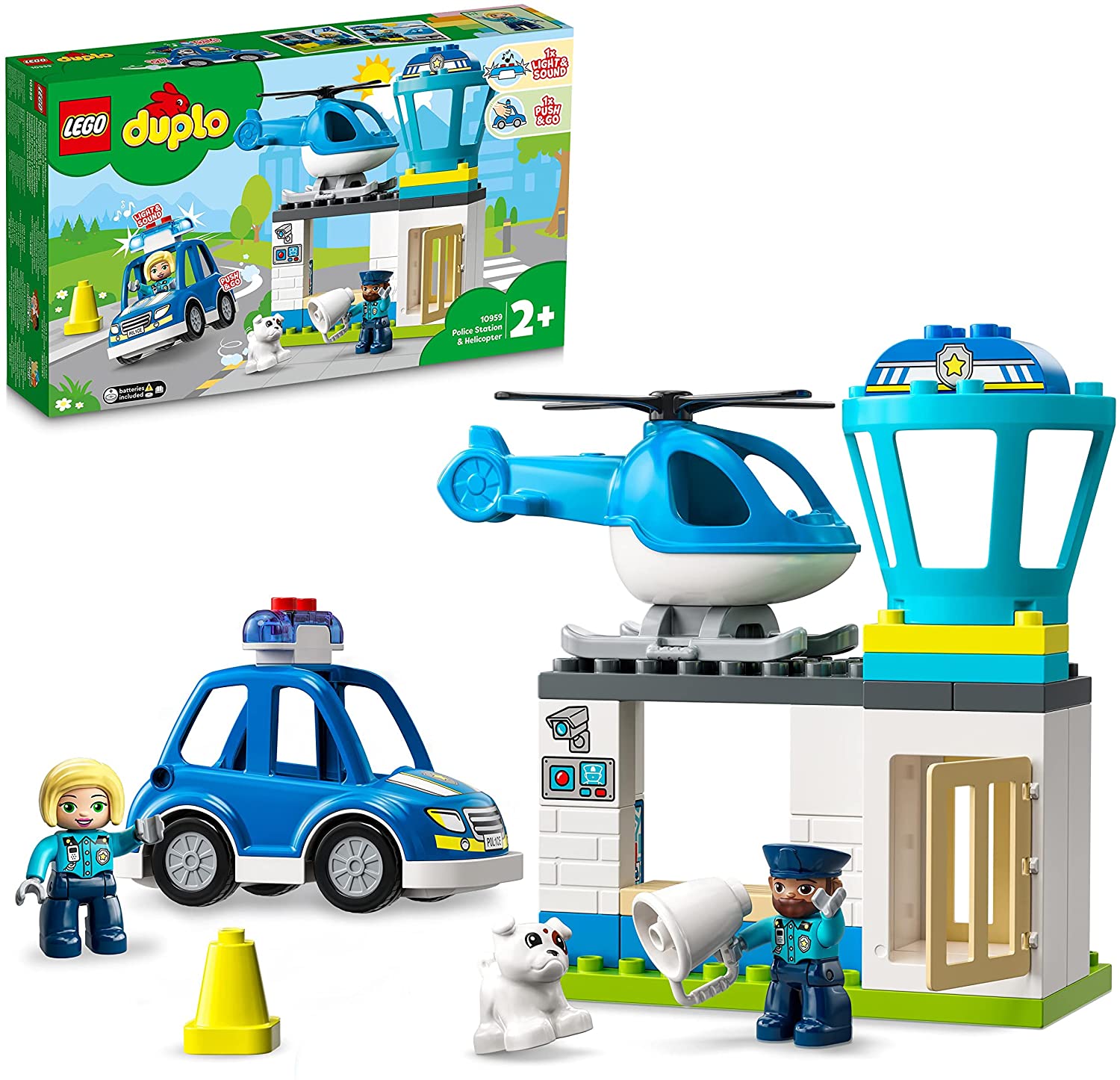 LEGO 10959 DUPLO Police Station with Helicopter and Police Car, Police Toy 