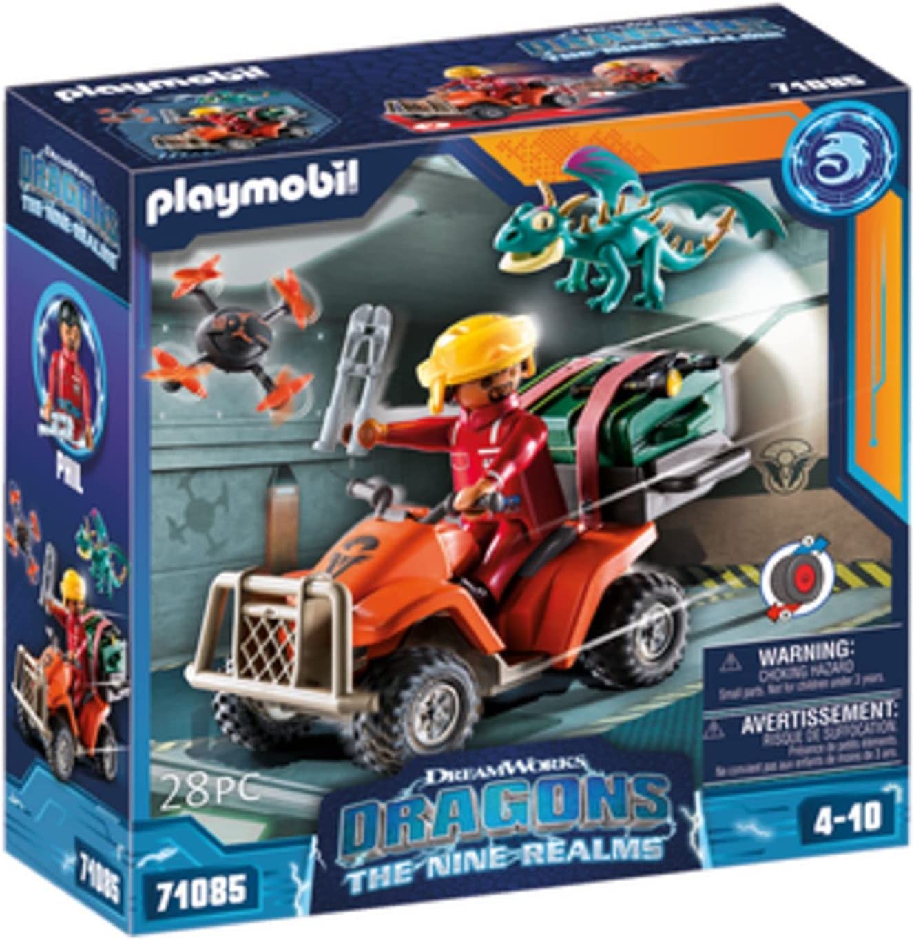 PLAYMOBIL DreamWorks Dragons 71085 Dragons: The Nine Realms - Icaris Quad & Phil, Dragons Figure, Toy Dragon and Quad, Toy for Children from 4 Years