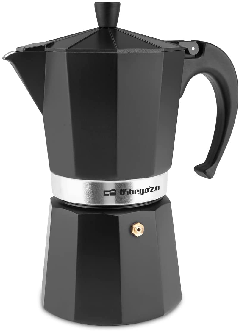 Orbegozo Kfn910 Stainless Steel 9 Cup Coffee Pot, Black Aluminium