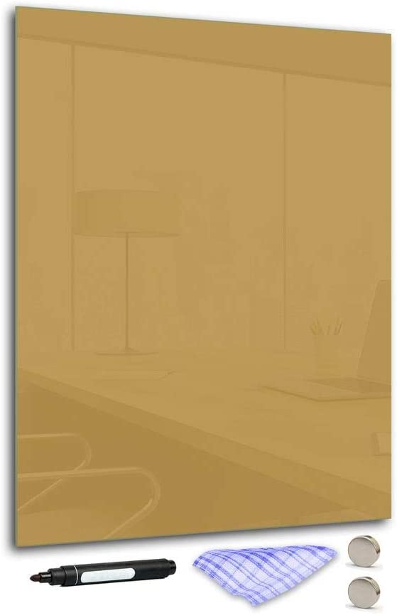 Dekoglas Magnettafel Braun Aus Glas 90X70Cm, Memoboard Inkl. Stift, Tuch 