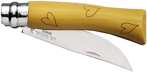 Opinel Knife Nature Boxwood Motif Engraving with Rustproof Blade