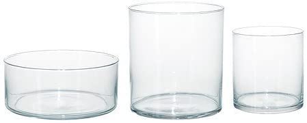 IKEA CYLINDER Vase / Bowl Set of 3 Clear Glass