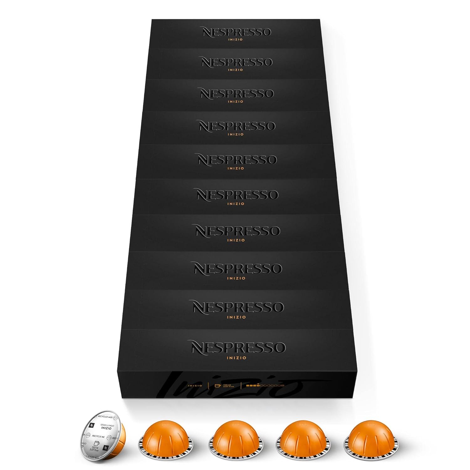 Nespresso Vertuo Inizio Coffee Capsules Intensity 4 for Gran Lungo 150ml 100 Capsules (10 Packs of 10)
