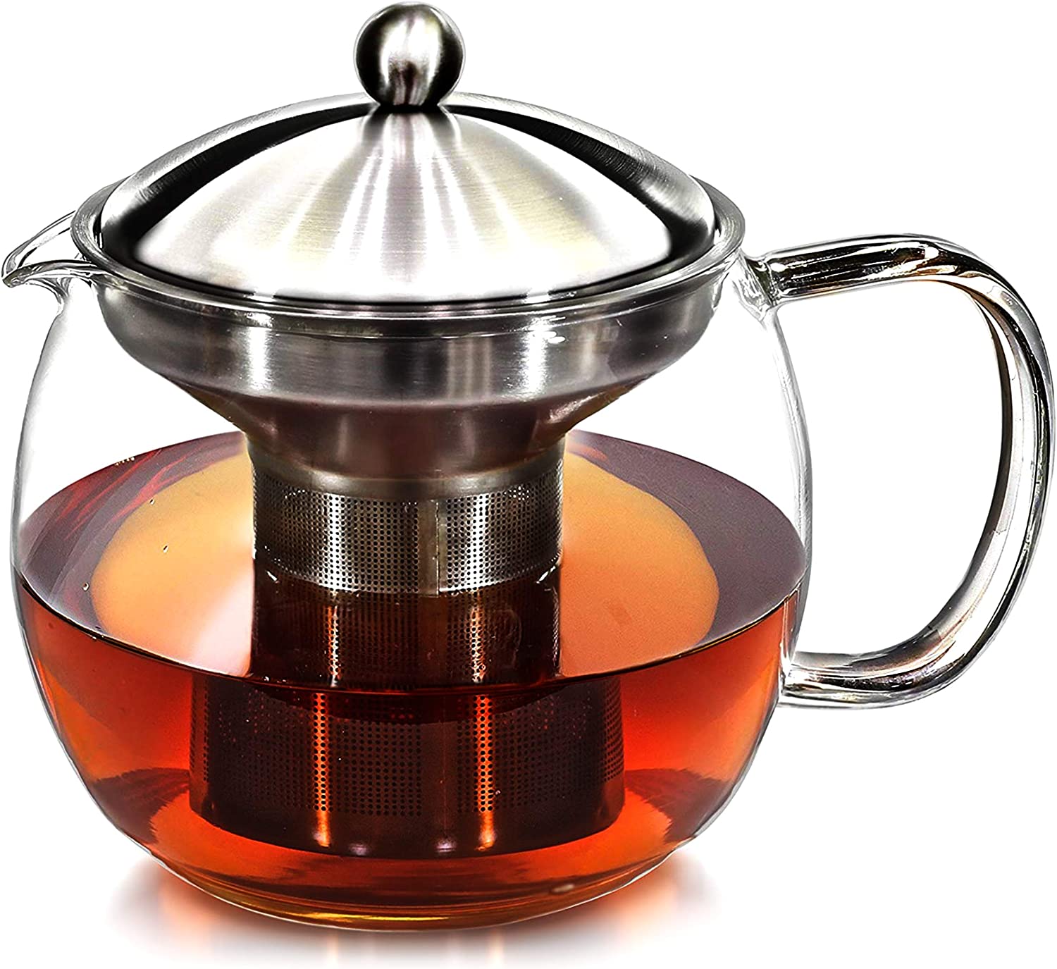 Willow & Everett Teapot Kettle with Warmer – Tea Pot and Tea Strainer/Tea Infuser for 3 – 4 Cups