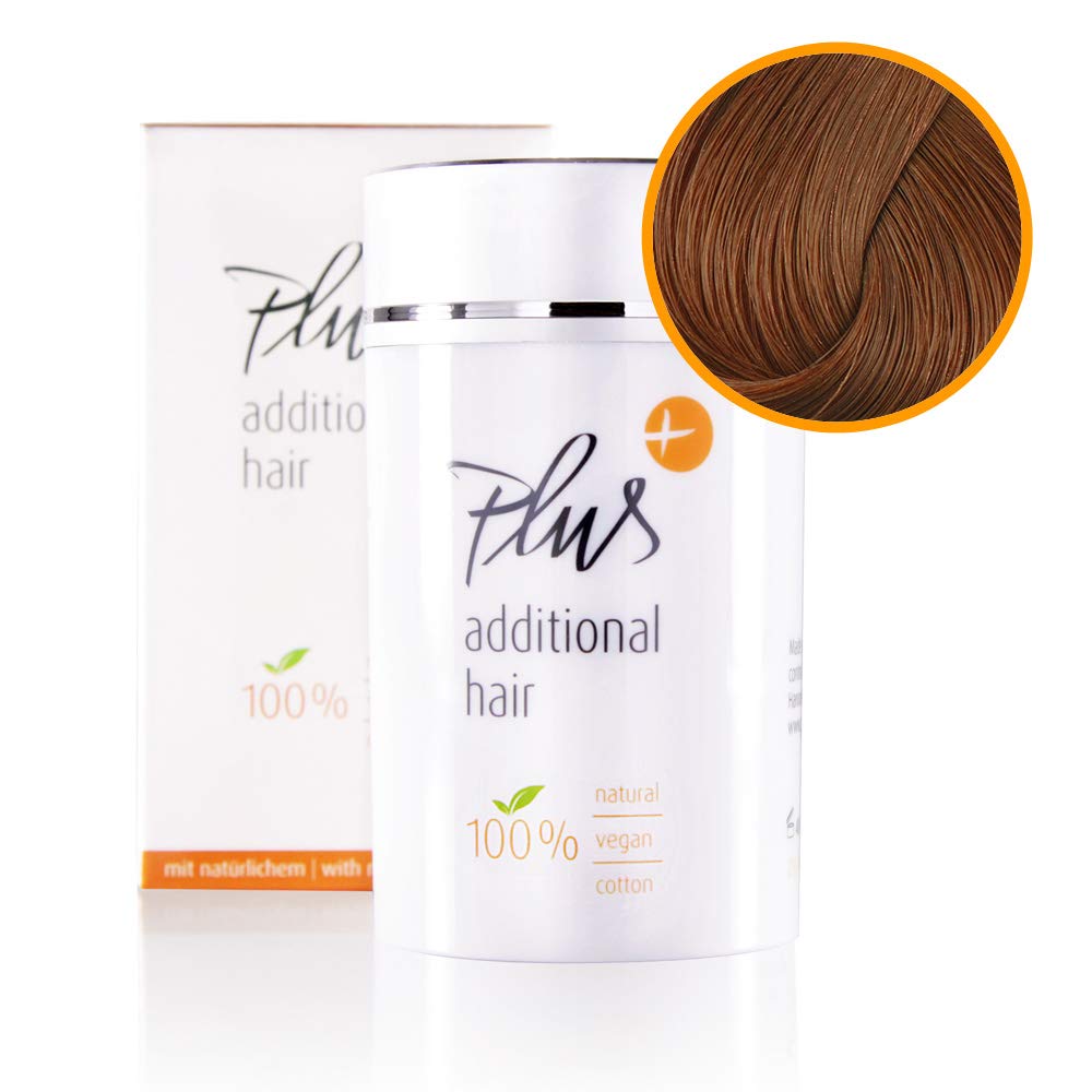 Plus Additional Hair, Effective Scatter Hair for Men and Women, Optical Hair Thickener for Light Hair with Vitamin E I Hair Filler Vegan, 1 x 25 g Can light brown, ‎light