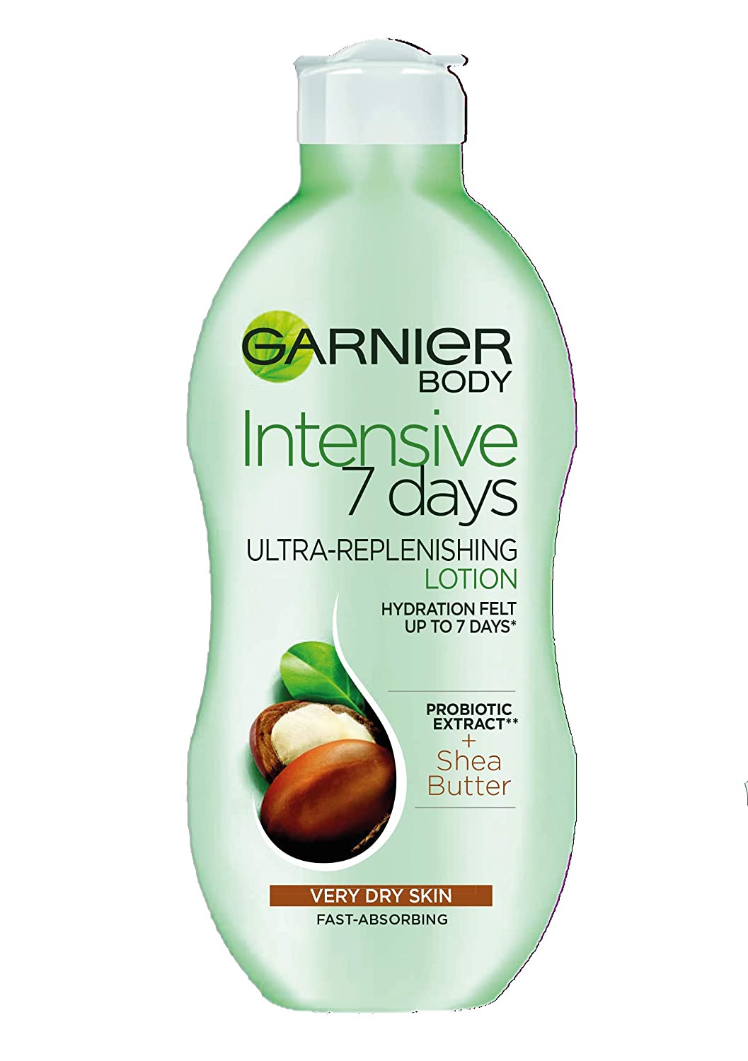 Garnier Intensive 7 Day Shea Butter & Probiotic Extract Body Lotion 400ml, Ultra Replenishing Soothing Moisturizer, for very dry skin, fast recovering and not greasy, ‎lotion