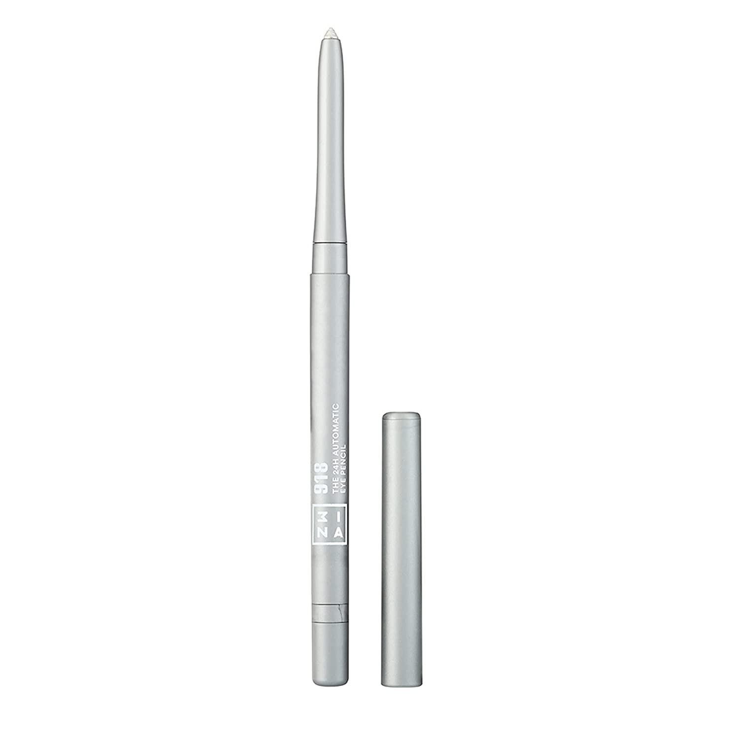 3ina Makeup Vegan Cruelty Free The 24h Automatic Eye Pencil 918, Silver, Automatic Retractable Eye Pencil, Long Lasting Definition, Waterproof, Highly Pigmented, Sharpener and Brush Integrated, 28 g, ‎silver